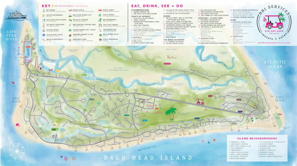 Map Of The Island Bald Head Island Services