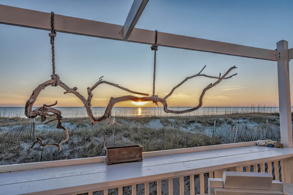 The view from the porch of a Bald Head Island rental to stay at on a North Carolina summer escape.