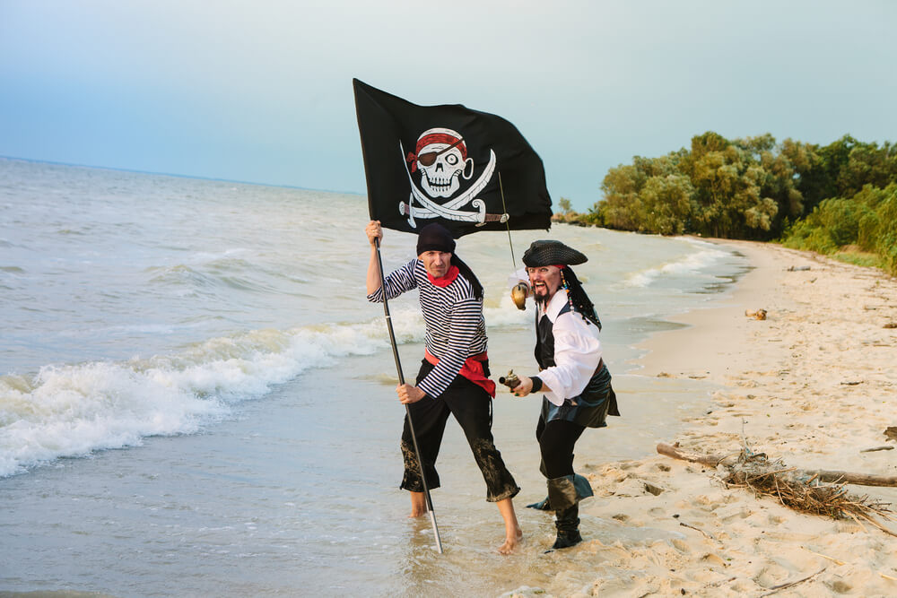 Participants of the Pirate Invasion festival on Bald Head Island.
